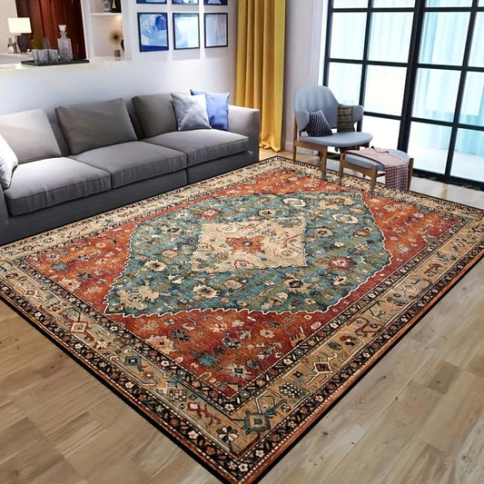 Boho Print Non-Slip Rug: Versatile and Durable for Indoor and Outdoor Decor