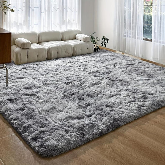 Super Soft Tie-Dyed Shag Area Rug for Bedroom and Living Room