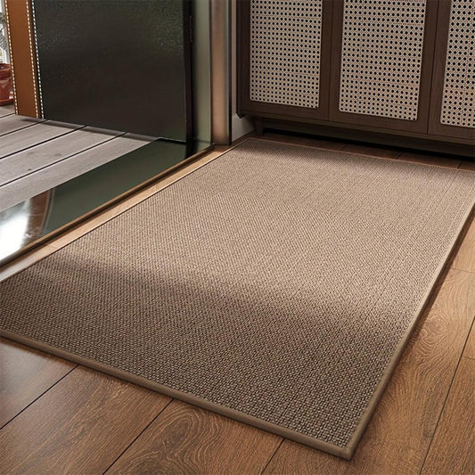 Classic Woven Pattern Rubber Entrance Mat: Household Anti-slip Foot Mat for Front Door