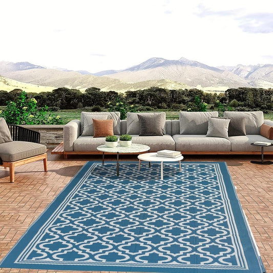 5x8ft Waterproof Reversible Outdoor Rug: Portable and UV Resistant
